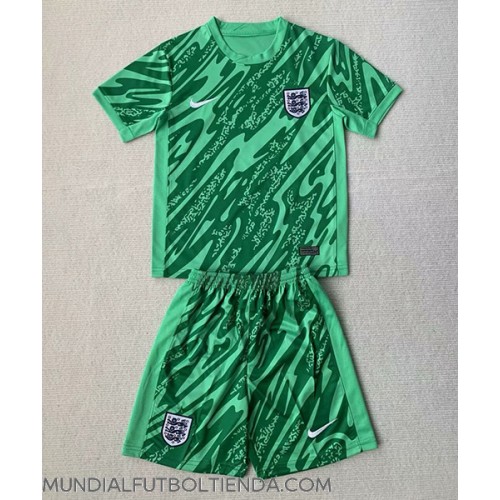 Camiseta Inglaterra Portero Segunda Equipación Replica Eurocopa 2024 para niños mangas cortas (+ Pantalones cortos)